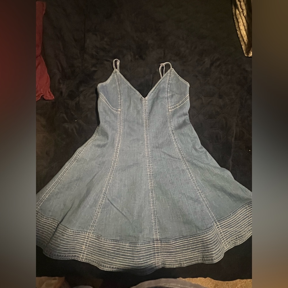 Flare denim skirt